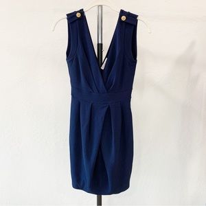 AGACI Navy Blue V-neck Mini Dress | Small